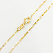 030GA3BGT218K. 18K Solid Gold Flat Figaro Link Chain